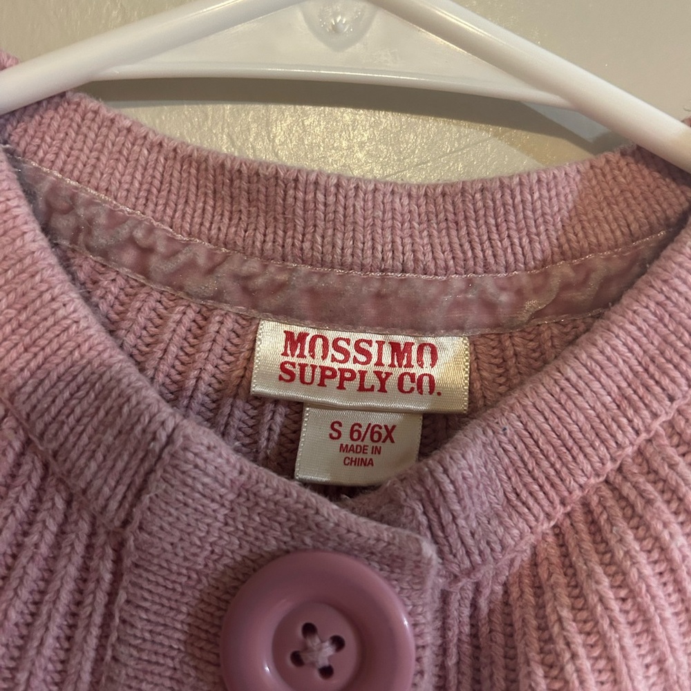 Mossimo Pink Knit Cottagecore Coquette Cardigan Girls Size‎ Small 6/6X - Picture 4 of 4